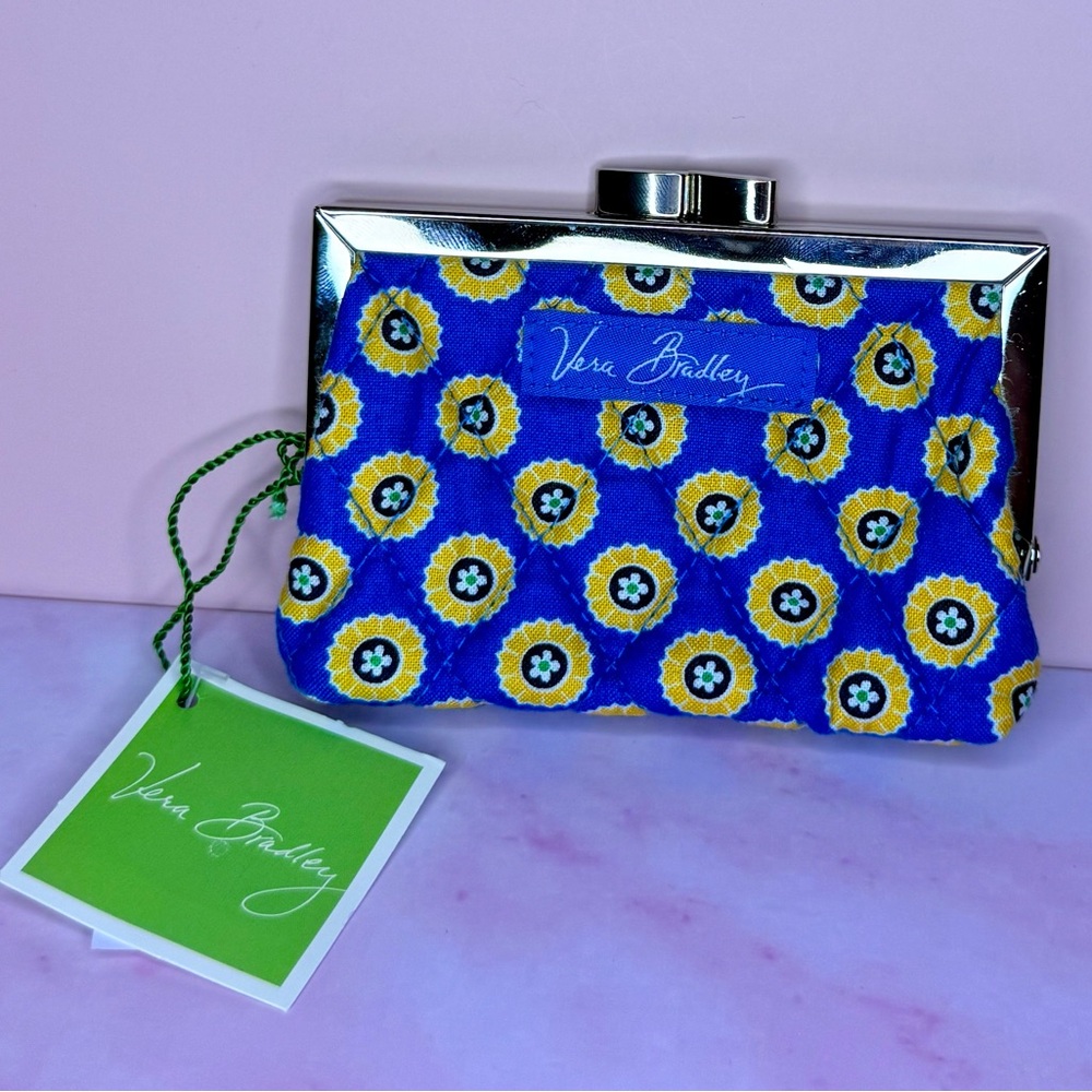 Vera Bradley Blue and Yellow Patterned Coin Purse